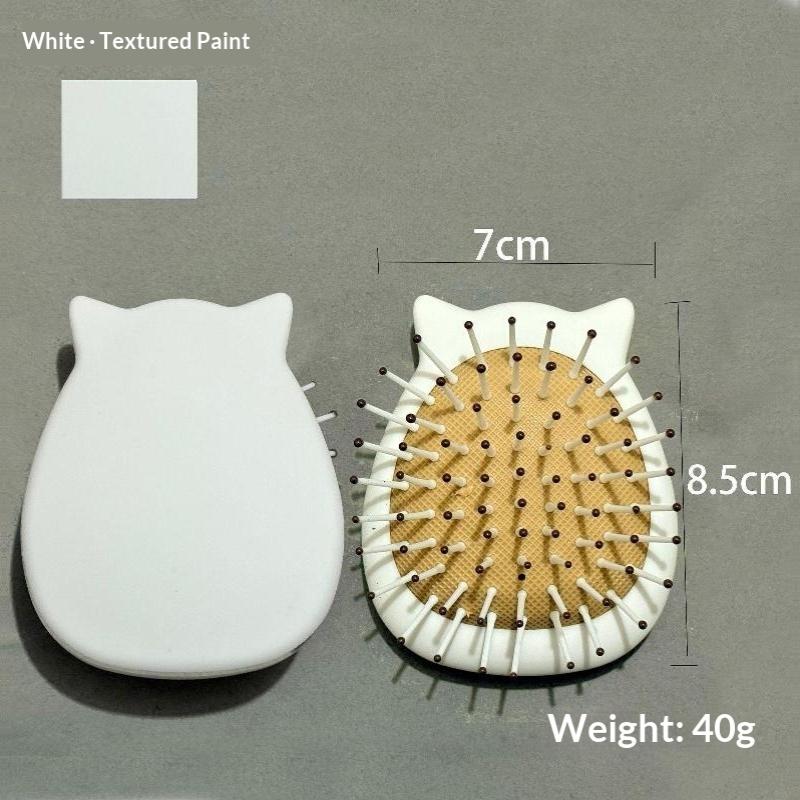 Mini Spazzola per Capelli Detangling Ombré Rosa con Orecchie da Gatto e Setole Morbide Massaggianti per Viaggio Uso Quotidiano Portafoglio