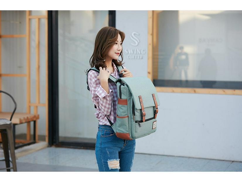 Retro Canvas USB Travel Backpack for Men and Women