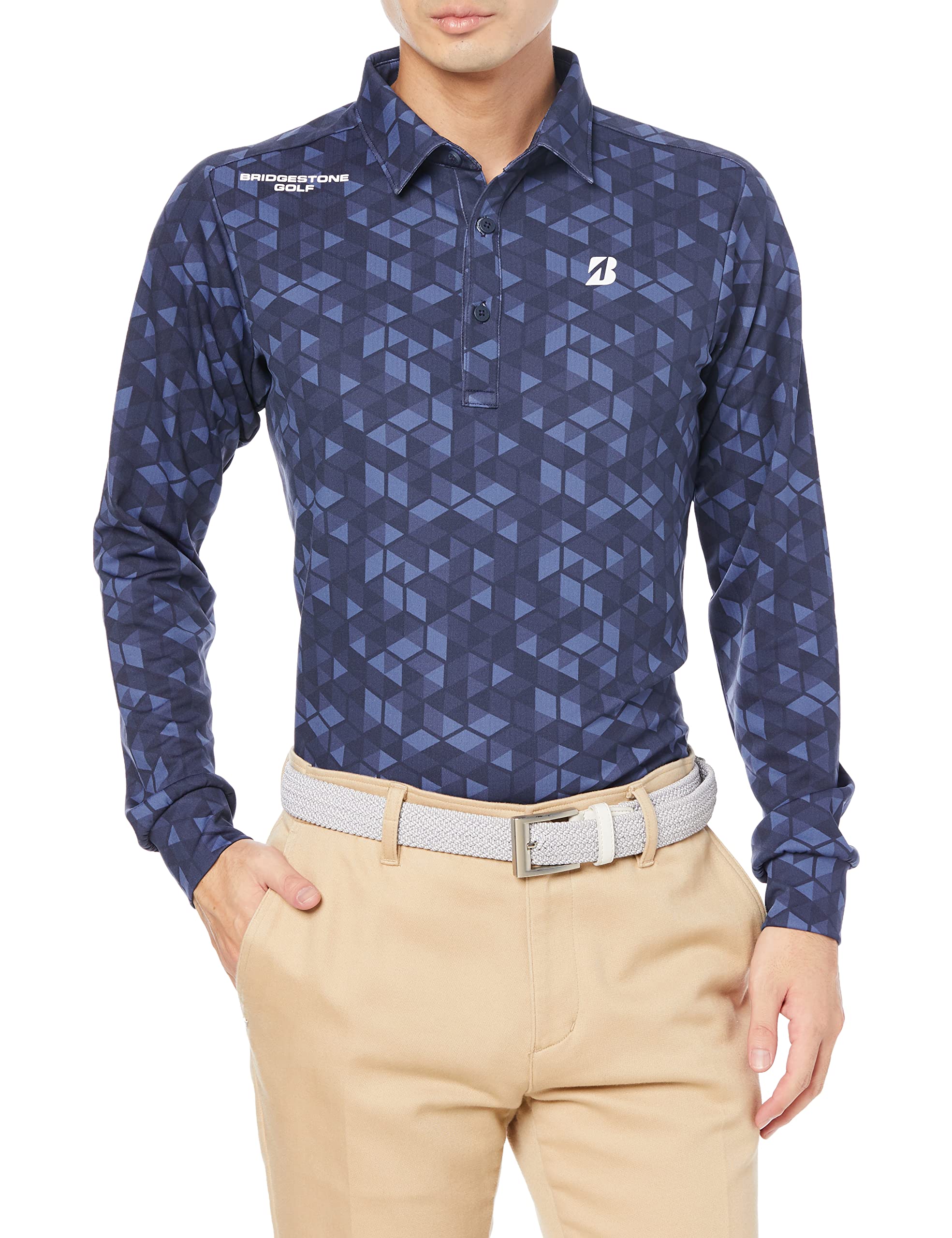 

[Bridgestone Golf] Golf Shirt, BRIDGESTONE GOLF, Men s, Navy, LL