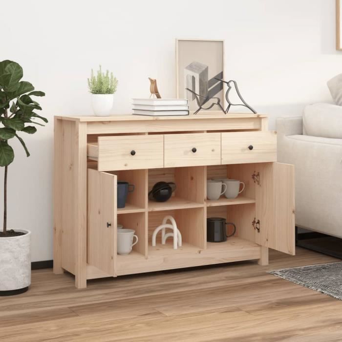 814549 vidaXL Buffet 100x35x74,5 cm Bois massif de pin