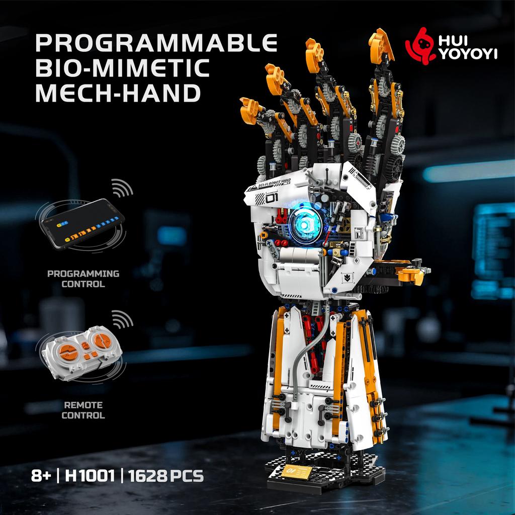 Moc Electric Bionic Robotic Arm Building Blocks Set Model Assembly Toy Home Decoration Educational Toy Birthday Holiday Gifts
