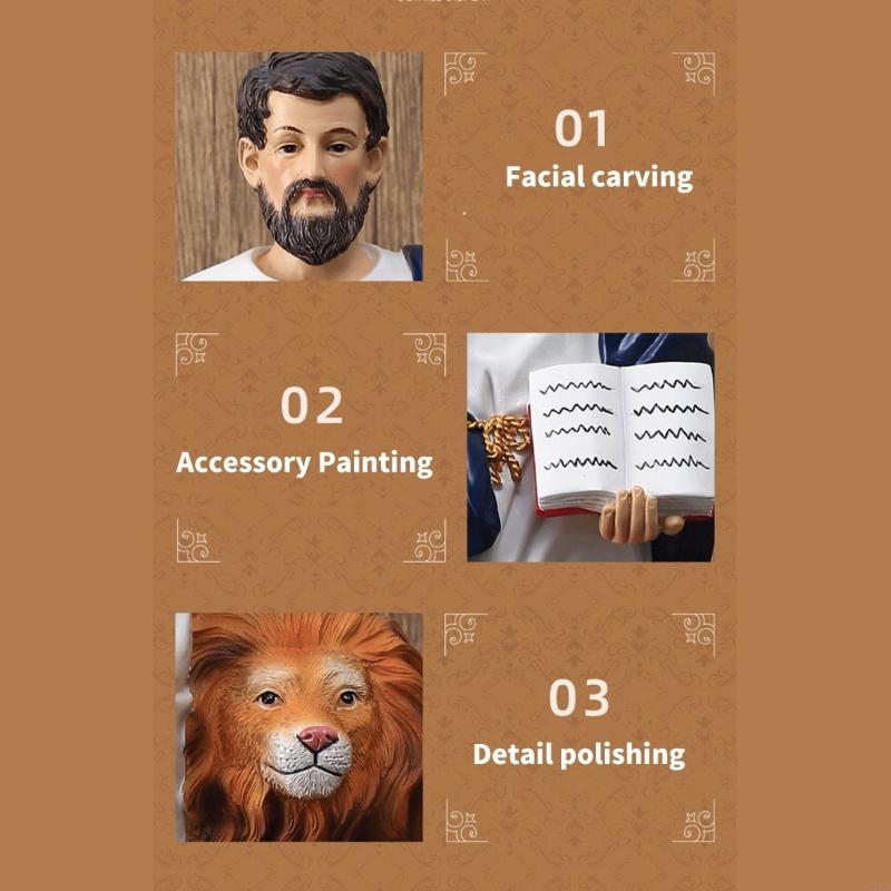 

62KD Exquisites Sages and Lion Figurine for Office or Study Tabletop Decors Ornament CHINA