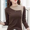 New Autumn and Winter Style Plus Size Half Turtleneck Base Shirt for Women Design Long-sleeved Top