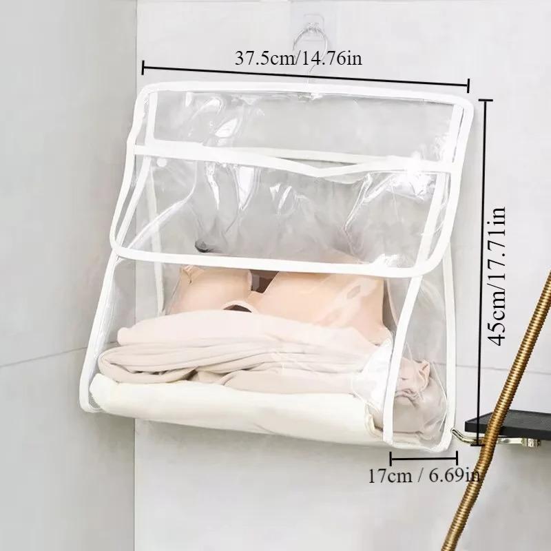 1Pcs Waterproof Hanging Bathroom Bag Mobile Phone Clothing Storage Bag Cosmetic Storage Bag Transparent Wash Bag