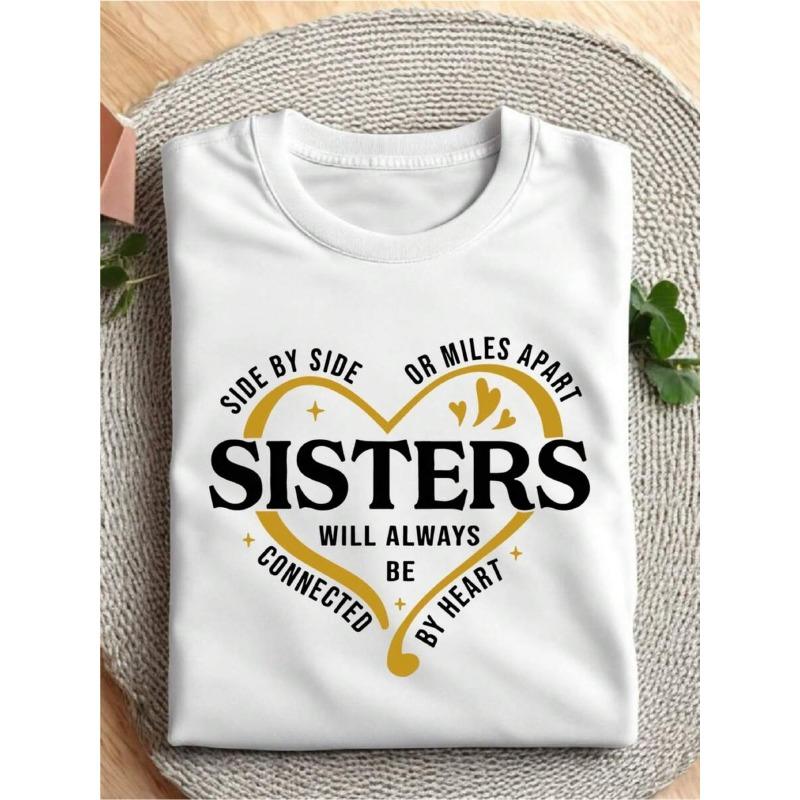 Plus Size, Sister-style T-shirts, Sister-travel 2026 Tops, Sister-vacation Outfits, Sister-weekend-travel Tops, Sister-style Parent- Outfits S белый