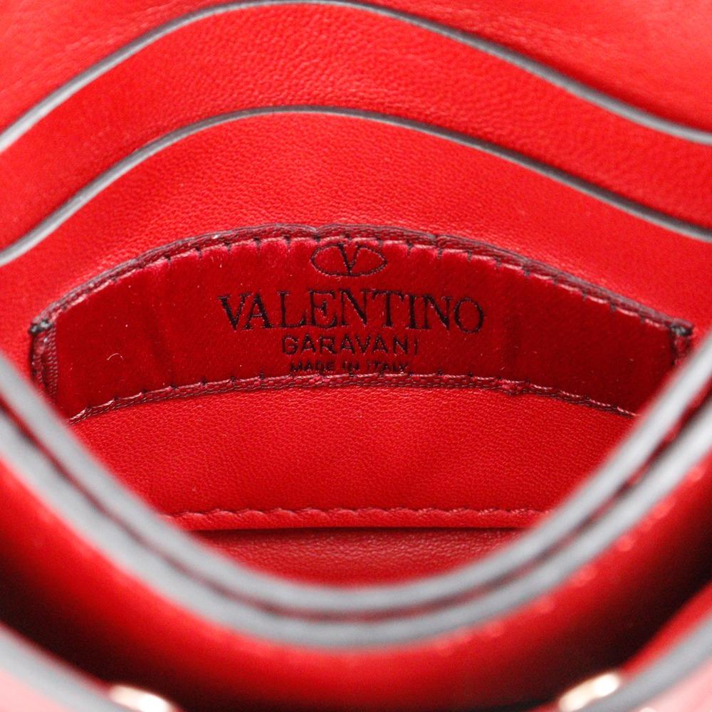 Valentino Garavani Rock Studs Shoulder Bag MW0BCA23NAP Mini Shoulder Wallet Shoulder Red Leather Women Used