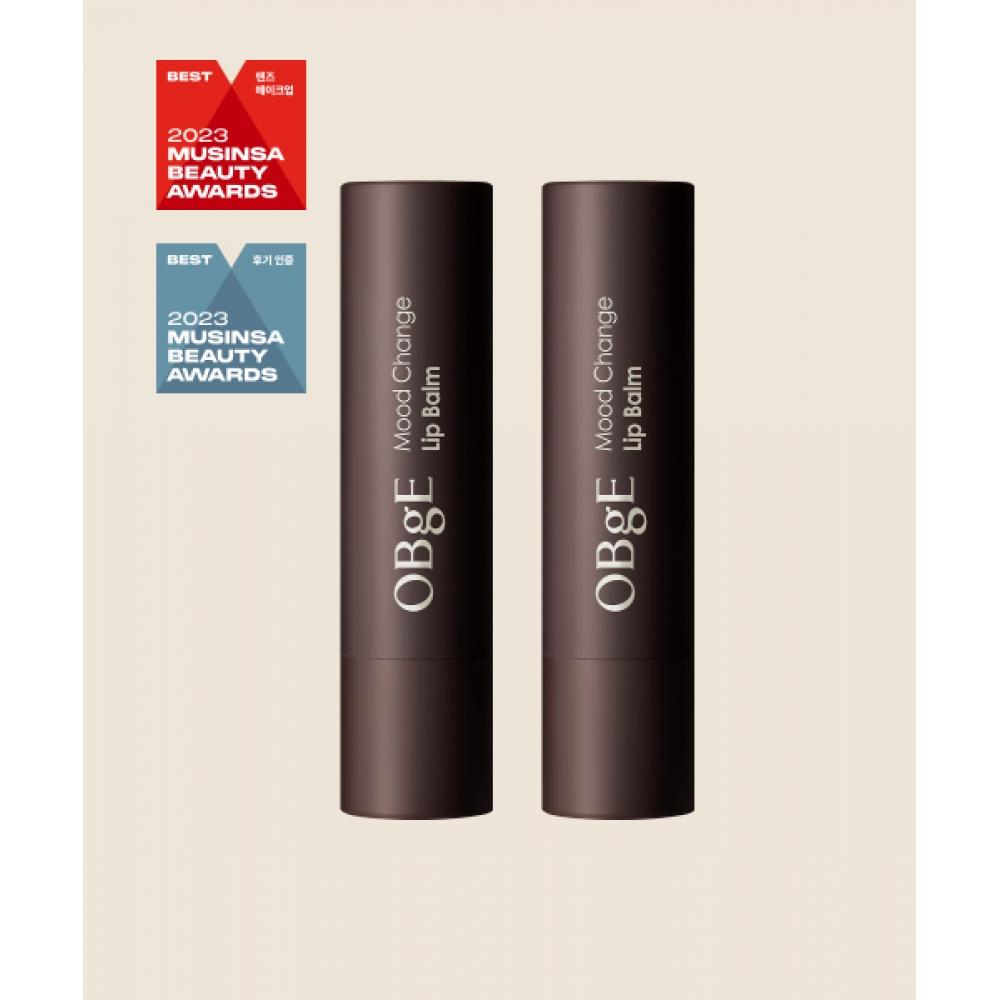 Obge [Добавлен новый цвет] Бальзам для губ  Изменение настроения  1+1 2 Natural red 1+warm orange 1