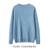 Men's Pure Cashmere Round Neck Sweater: Thick, Loose-Fit, Solid Color Knit for Autumn and Winter.