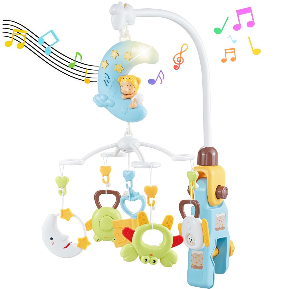 

KeyAngel Crib Music Baby Toy for Year Newborn Rotating Mobile with 5 Teething Adjustable Gentle Baby Crib Baby Baby Birthday Gift Mobile, Box, 0-1 синий