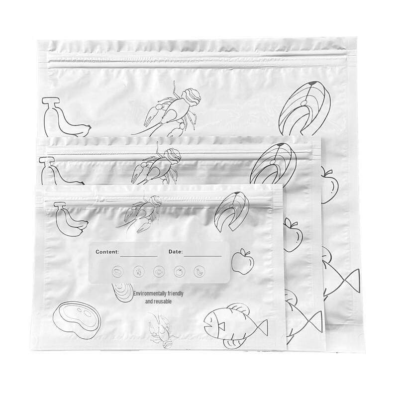 ZISIZ Large Aluminum Foil Zipper Freezer Bags