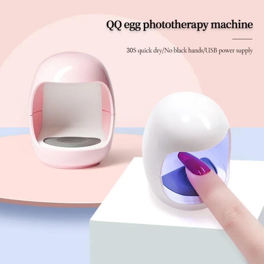 6W Mini LED Nail Lamp – Cute Eggshell Design USB UV Lamp, Quick-Dry Portable Gel Nail Dryer for Home & Travel Manicure
