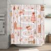 TU Nordic Christmas Shower Curtain Cute Reindeer Forest Winter Holiday Bathroom Decor Fabric Waterproof Home Textile Vintage Sty