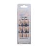 Elegant French Style Cat Eye False Nails with Magic Mirror Powder - Glue-On Nail Art Tips