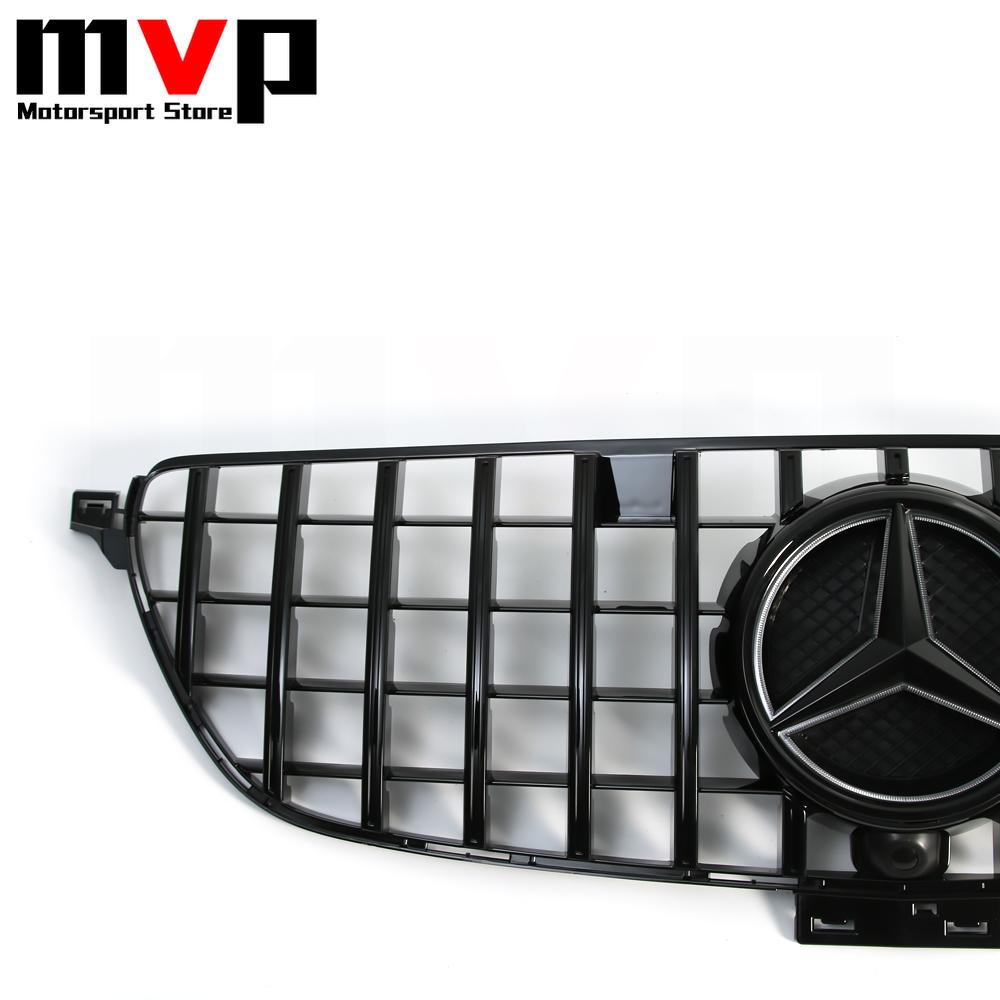 FCM5   GTR Style Racing Grille With Illuminated OE Style LED Emblem Logo Badge For Mercedes Benz GLE-Class C292 2016-2019 GLE450 GLE43