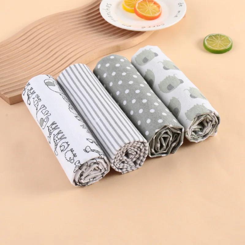 4pc/set Cotton Baby Swaddle Blankets Flannel Receiving Blanket for Newborn Muslin Swaddling Cloth Bedding Babies Accessories