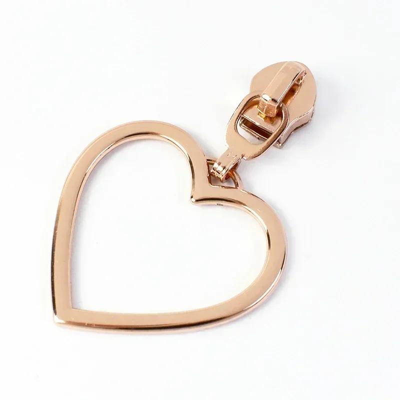 Meetee 5-50 Stück 5# Nylon Reißverschlussanhänger Kleidung Taschen Reißverschlüsse Reparatur Schieber für Plastikreißverschlüsse Herz Reißverschlusskopf Griff Nähzubehör