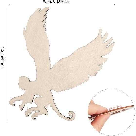 30 Pack 4 Inch Wood Flying Monkey Cutouts Unfinished Wood Flying Monkey Crafts Wooden Flying Monkey Hanging Ornaments DIY Flying Monkey Craft Gift