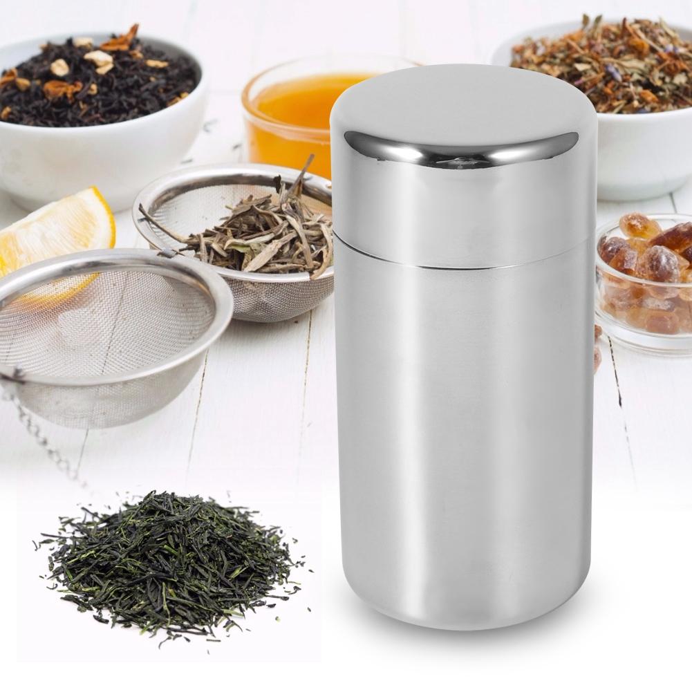 Stainless Steel Tea Tins Canister Home Kitchen Canisters for Tea Coffee Sugar Storage Loose Leaf Tea Tin Tea Tins