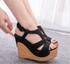 Fashion Platform Heels Shoes Women Gold Sandals High Heels Shoes Buckle Cross with Zipper Wedding Shoes Block Heel Shoe Ladies Sandals