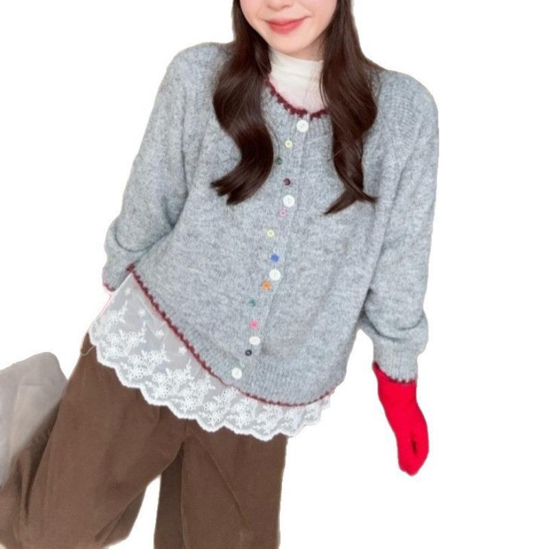 Sweet Wind Niche Age-reducing Temperament Long-sleeved Sweater Cardigan Women's New Autumn Thin Versatile Loose Top