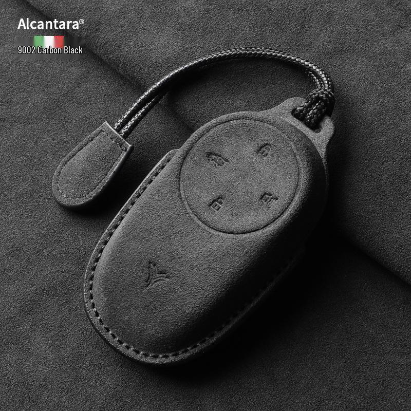Nezha S/X/GT Electric Vehicle Suede Key Cover - Full Wrap with Buckle, Fits 25 Models