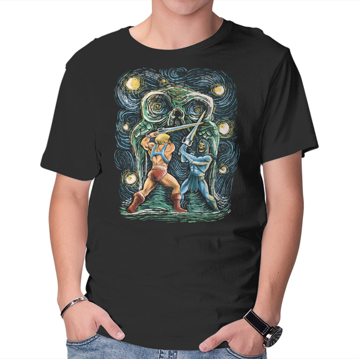 Unisex Crew Neck T-Shirt Starry Masters Graphic Short Sleeve Casual Tee XXL