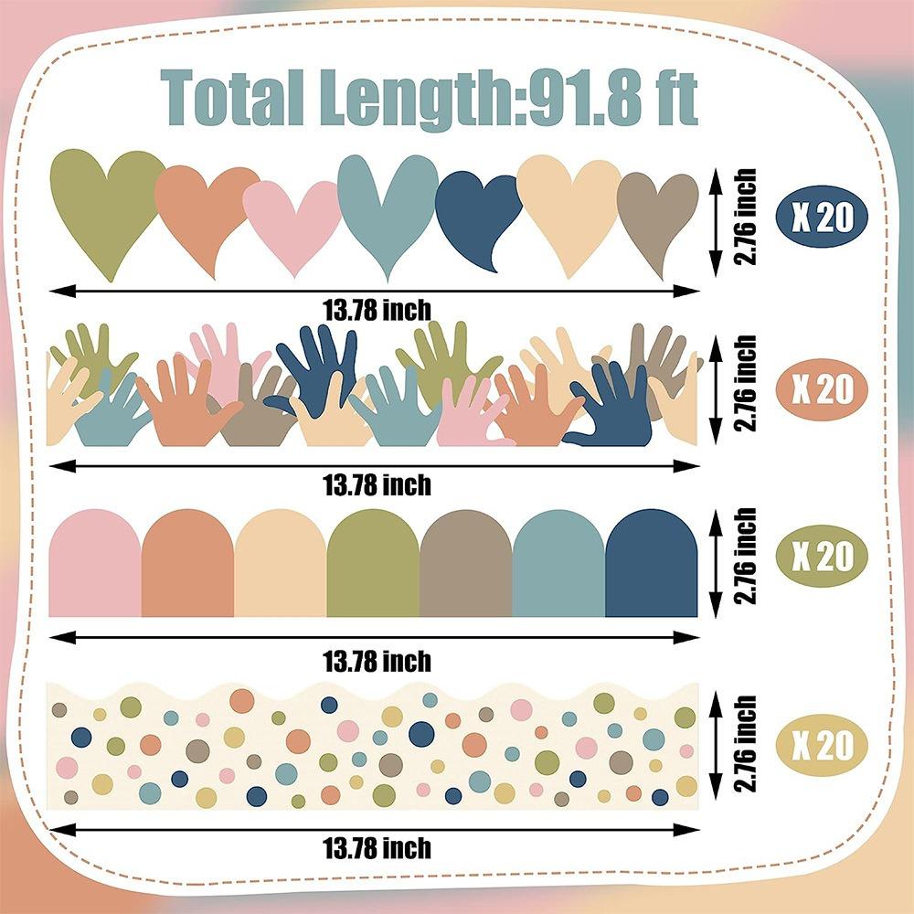Boho Style Border Trim Bulletin Board 91.8 Ft Wall Bulletin Boards Bulletin Board Border