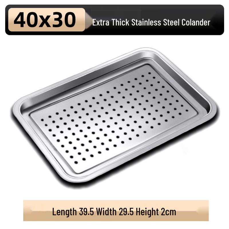 Qiwei 304 Stainless Steel Rectangular Serving Tray