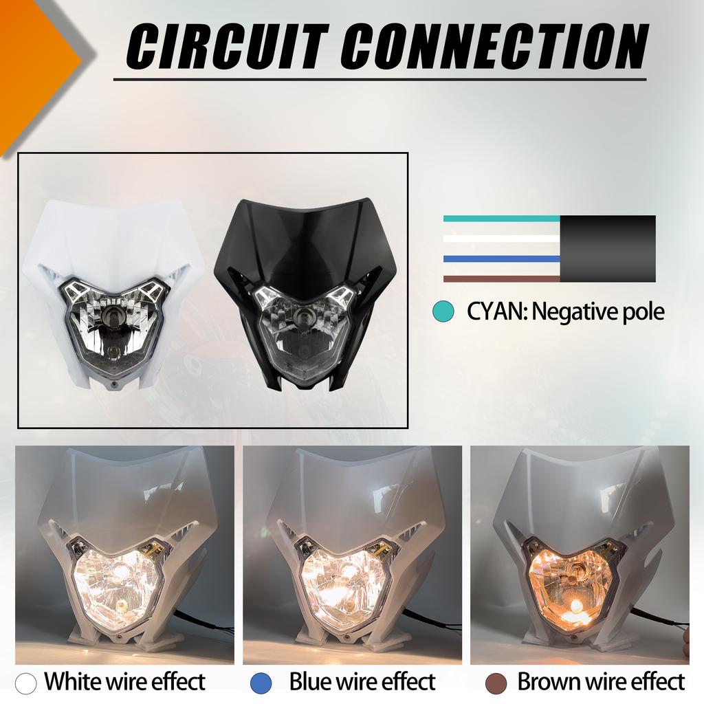 Motorcycle Halogen headlights YP22 for Honda CRF150L 150R 150F 230L 250L 250X 250M 300 450L 450X 450RL Universal Headlamp