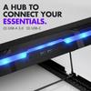 Podkładka chłodząca do laptopa gamingowego z hubem USB Zwiększa wydajność, Pozostaje komfortowy Stojak chłodzący do laptopa RGB z regulowaną wysokością amp Fa