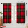 2pcs,2D Plane Printing Curtain Fabric Christmas Vintage Prints Versatile Durable Polyester (without Rod) Festive for Kitchen