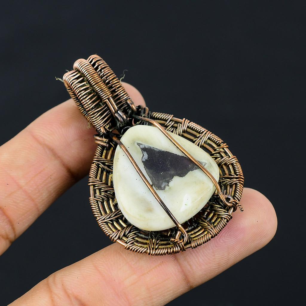 Natural Tree Of Life Sage Amethyst Gemstone Copper Wire Wrap Pendant 2.17" r2s38