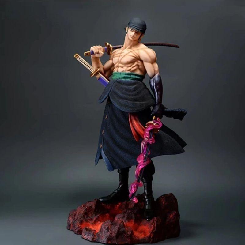 One Piece Anime Large 50cm Five-Headed Eagle Carrying Knife Domineering Zoro Collectible Statue Model Figure Ornament Gifts