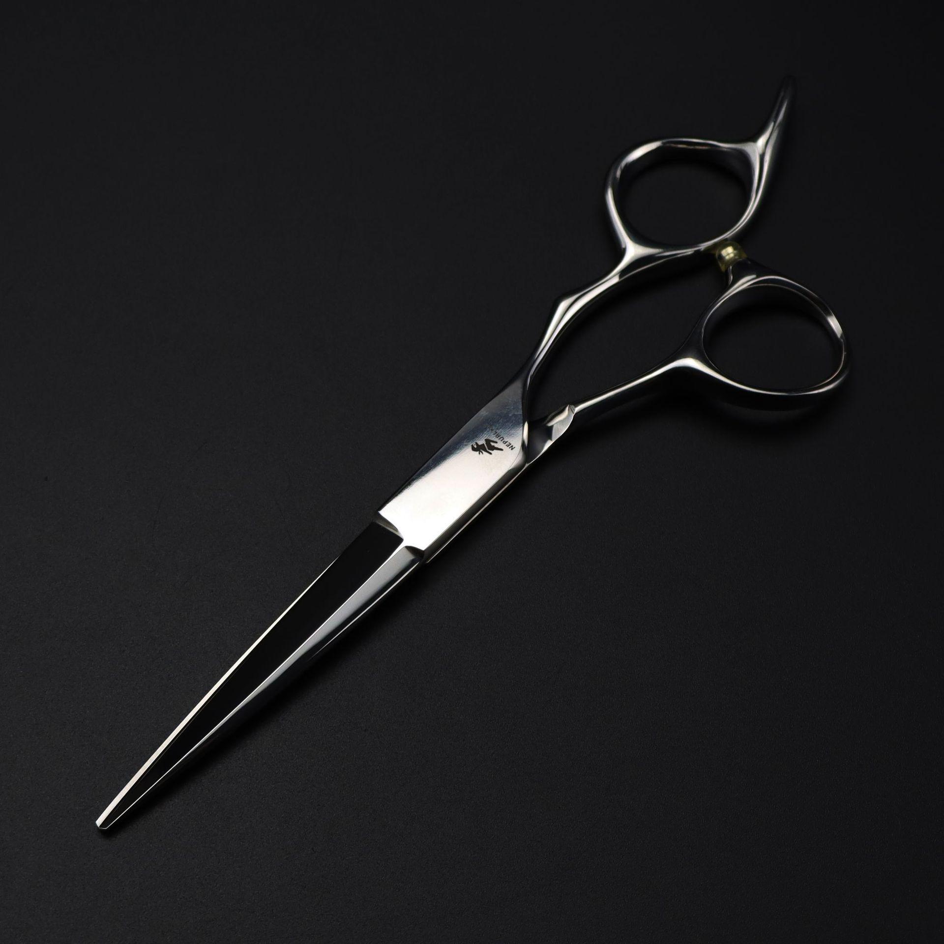 6.0 XCM-01 Silver 440C Blind Hole Hairdressing Scissors