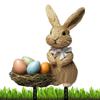 Cute Garden Rabbit Stakes Handmade Easter Egg Figurines Simple Easter Bunny Ornaments  Photo Props