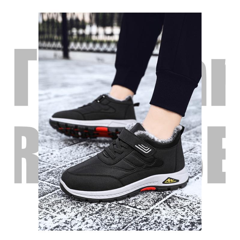 Winter New Durable and Comfortable Walking Shoes  Warm and Comfortable with Thickened Fleece Velcro Men's Snow Boots