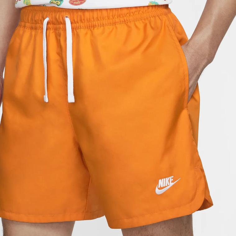 Nike High-Waist Drawstring Athletic Training Shorts With Logo Pocket Men Bottoms Orange DM6830-886