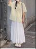 2024 Women's White A-Line Skirt: Spring/Summer High-End Spliced Design