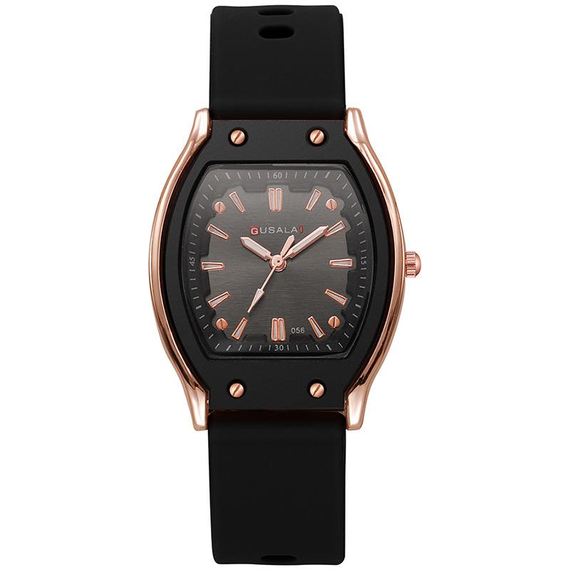 New Xiaoxiangfeng wine barrel square women s silicone watch high value women s watch student women s niche quartz watch чёрный
