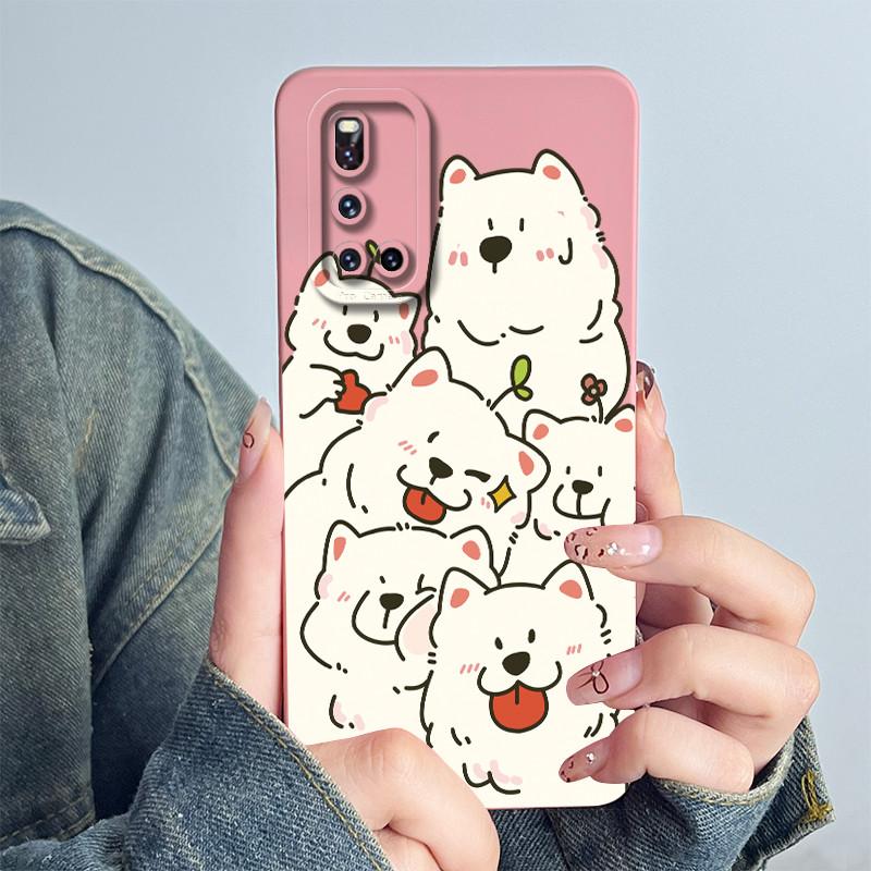 Soft Casing For Vivo V19 1933 Case Cute Astronaut Cartoon Pattern Liquid Silicone Shockproof Ultra-thin Protective Phone Case