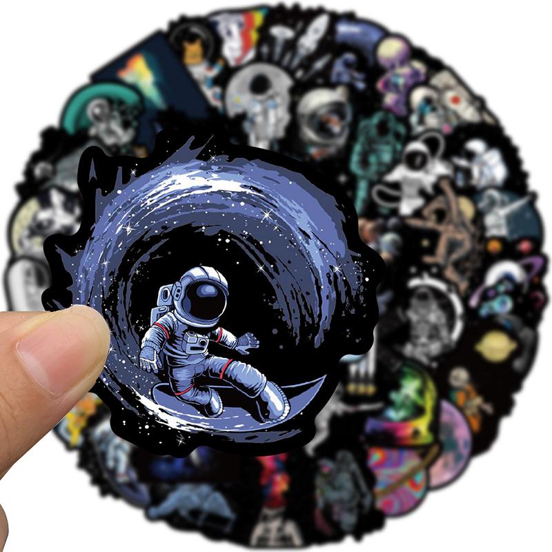 50Pcs Outer Space Astronaut Graffiti Sticker Car Guitar Suitcase Notebook Decal