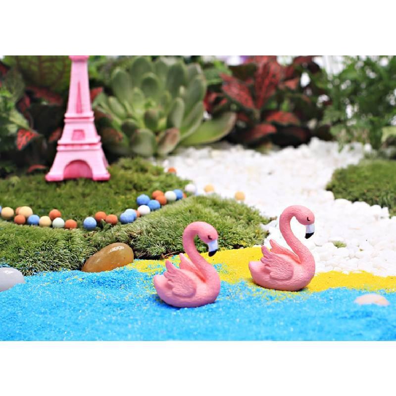 Decorative Pvc Flamingo Ornament Keychain Cake Topper Small Landscape Figurine