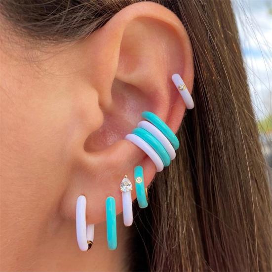 

1 пара серег, ювелирные изделия, изысканный круглый цирконий, женские серьги-кольца