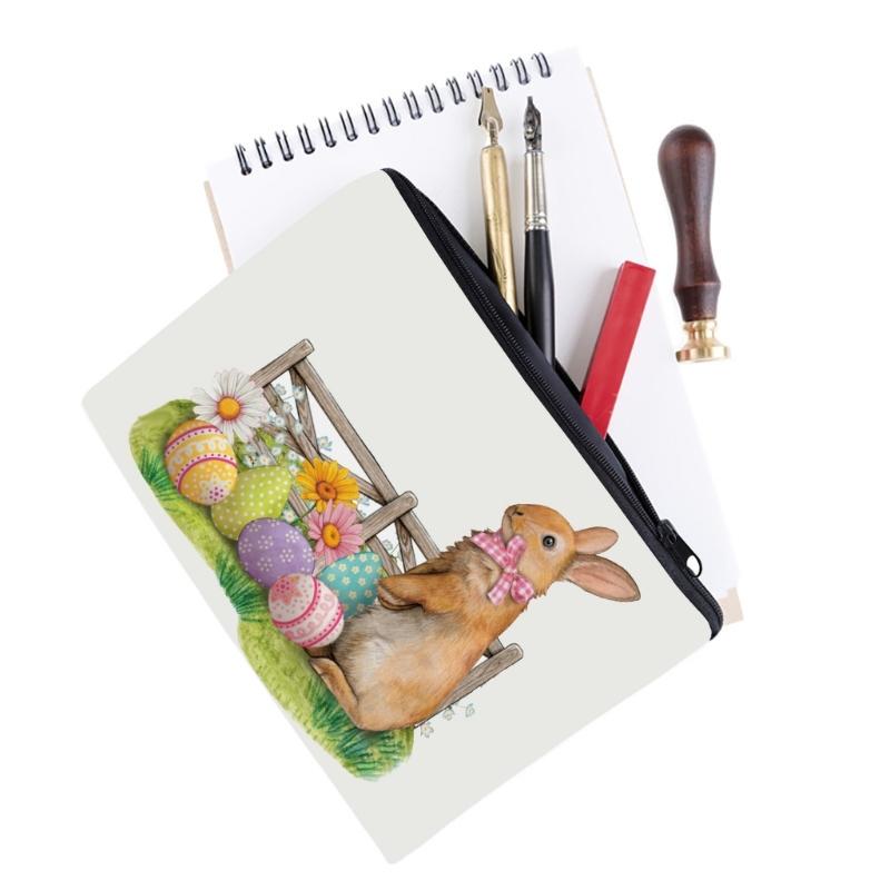 Easter Rabbit Toiletry Bag with Rabbit Pattern Makeup Bag Large Capacity Cosmetics Storage Bag Gift for Girl Women