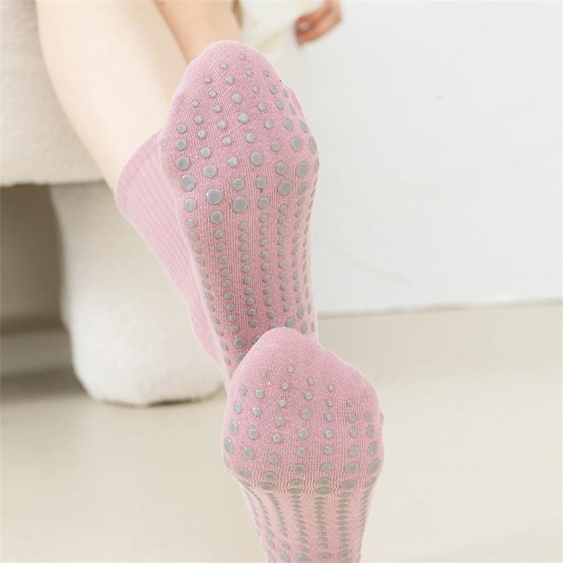 Yoga Socks Children's Solid Color Mid Tube Socks Silicone Anti Slip Professional Indoor Fitness Pilates Sports Socks Floor Socks