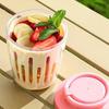 Portable Salad Cup with Fork Double-Layer Salad Bowl for Efficient Drainage Yogurt