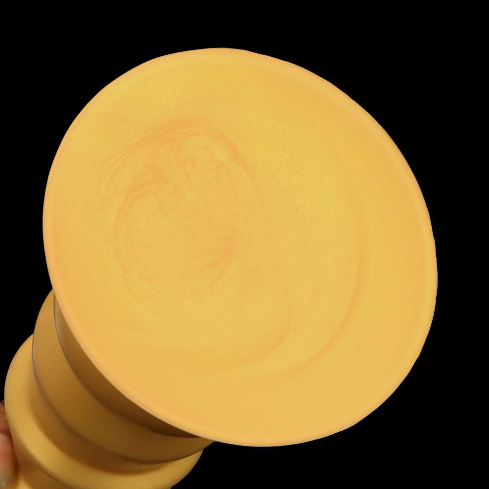 Extra velký zlatý žebrovaný silikonový anální kolík Velký penis Realistické dildo Hračka Pěstování Obrovský penis