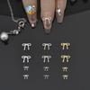 Oro Argento Fiori Accessori Manicure Unghie Unghie Gioielli Nail Art Fiocco Decorazioni Unghie Punte per Nail Art 3D