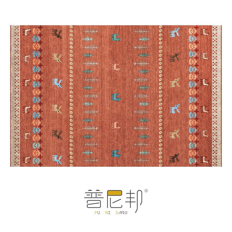 American Moroccan Bedroom Decor Bedside Carpet Washable Carpets for Living Room Nordic Ethnic Lounge Rug Soft Non-slip Floor Mat