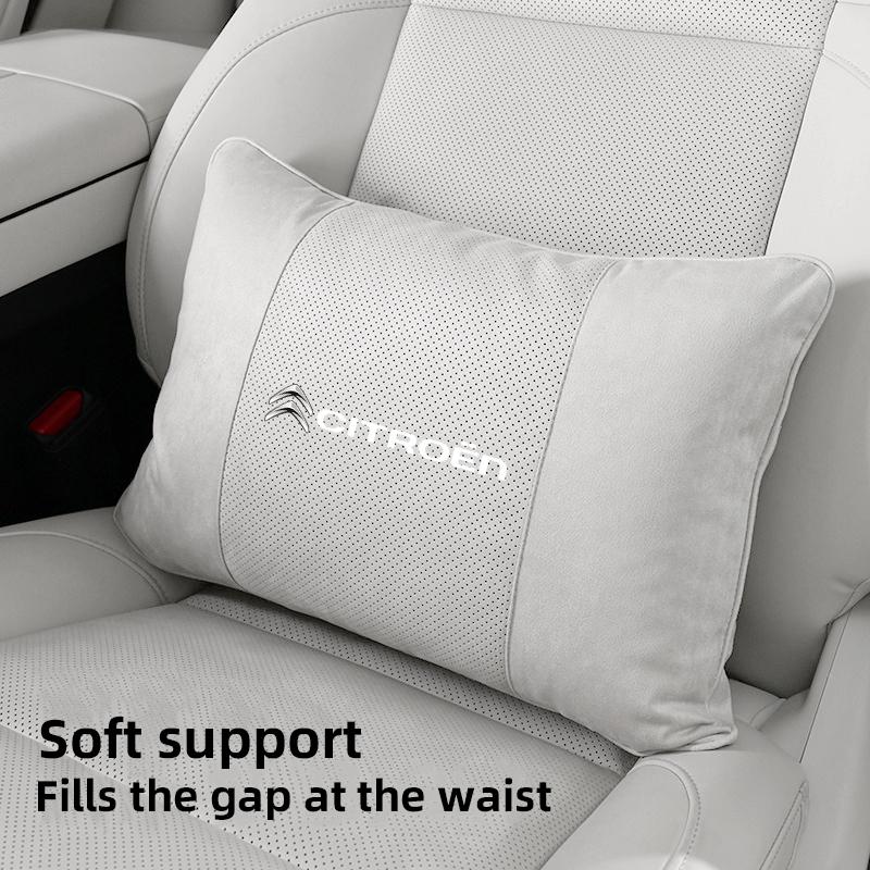 Breathable Car Neck Pillow Premium Suede Memory Foam Headrest For Citroen C5X e-C4 X e-C3 C4 C3 C5 Berlingo C-Elysee Keychain alb256